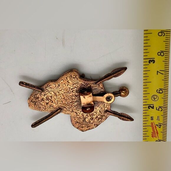 Copper Toned African Elephant Pendant Charm or Brooch Piece - Picture 11 of 16